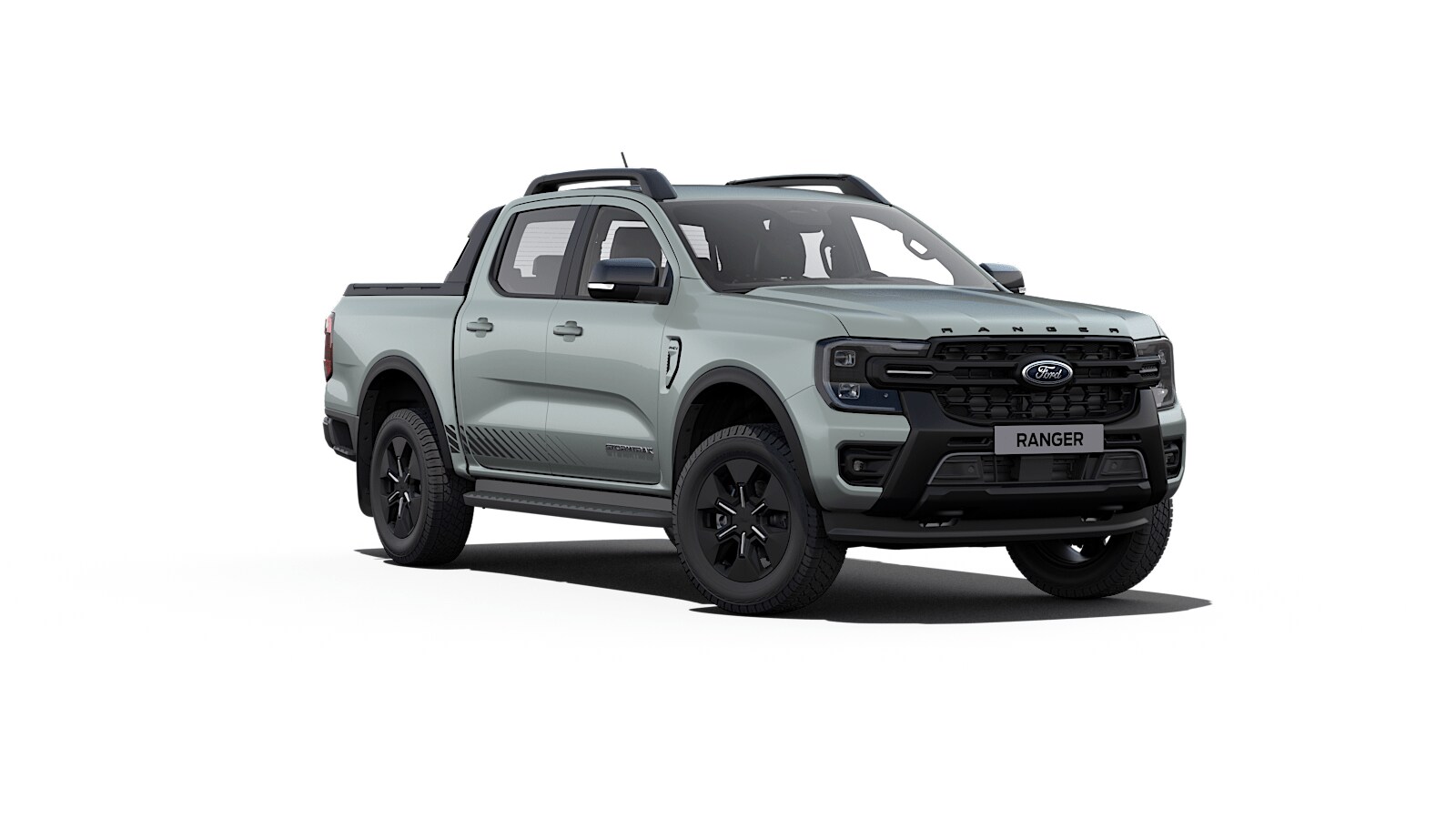Grey Ford Ranger Platinum from 3/4 front angle