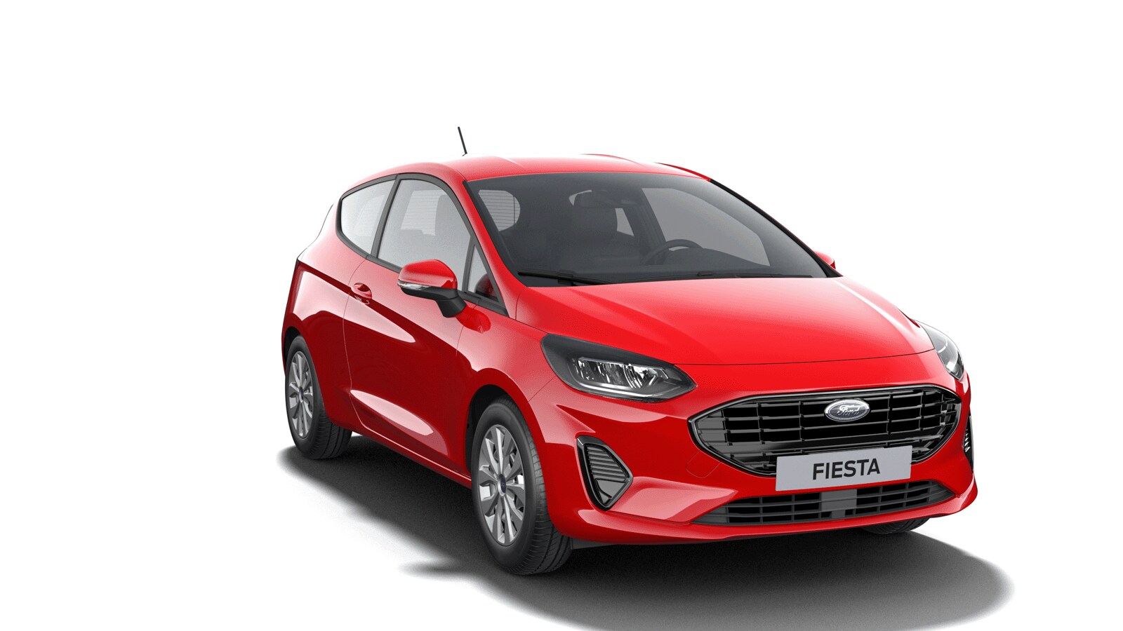 Red Ford Fiesta Trend from 3/4 front angle