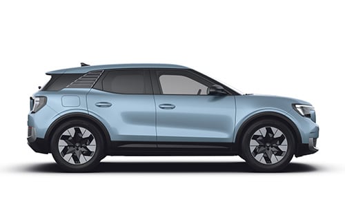Um Ford Explorer elétrico azul.