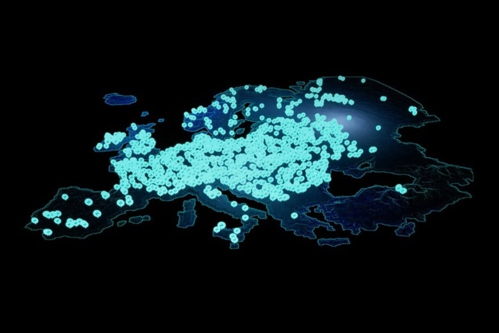Rede de carregamento no mapa