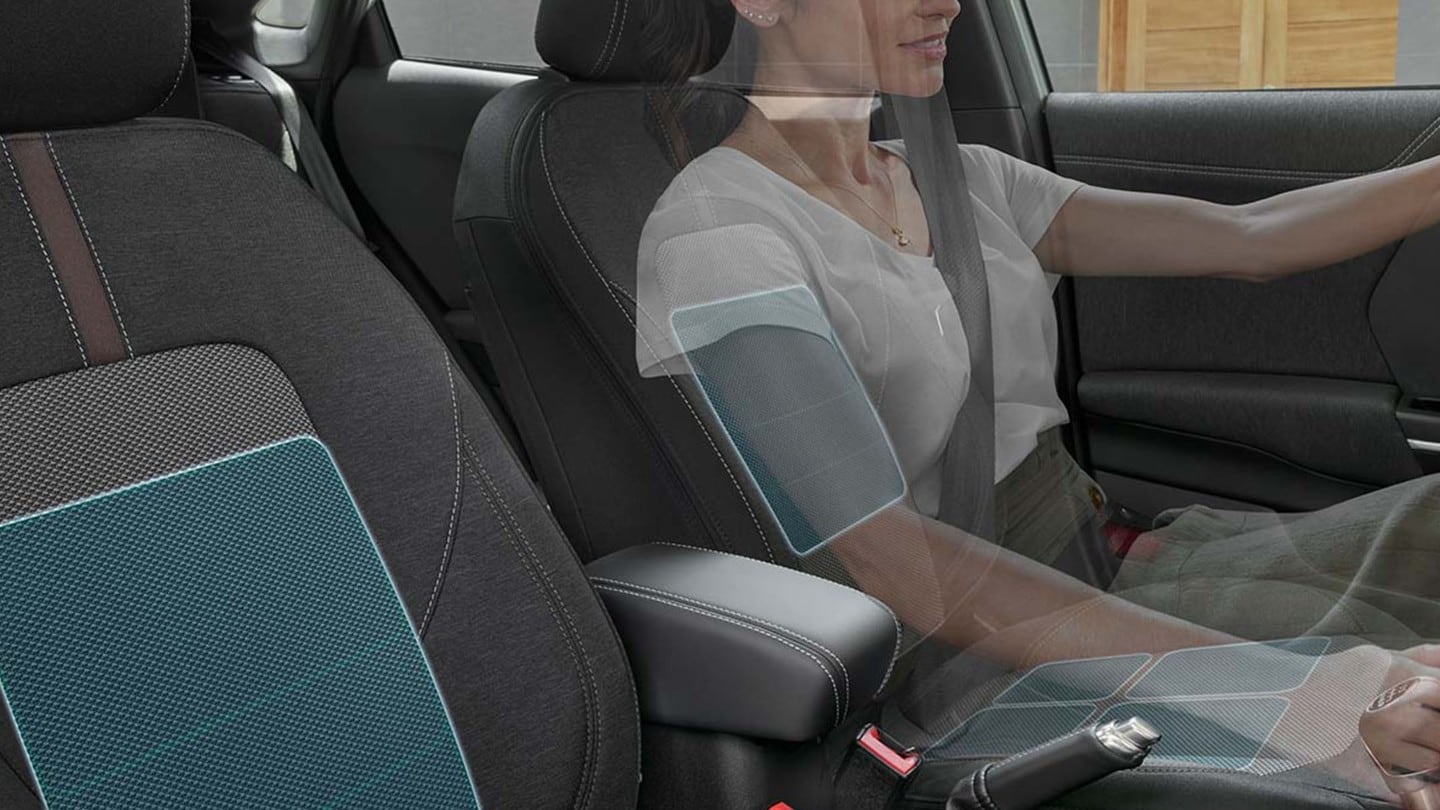 Projection of a girl driving