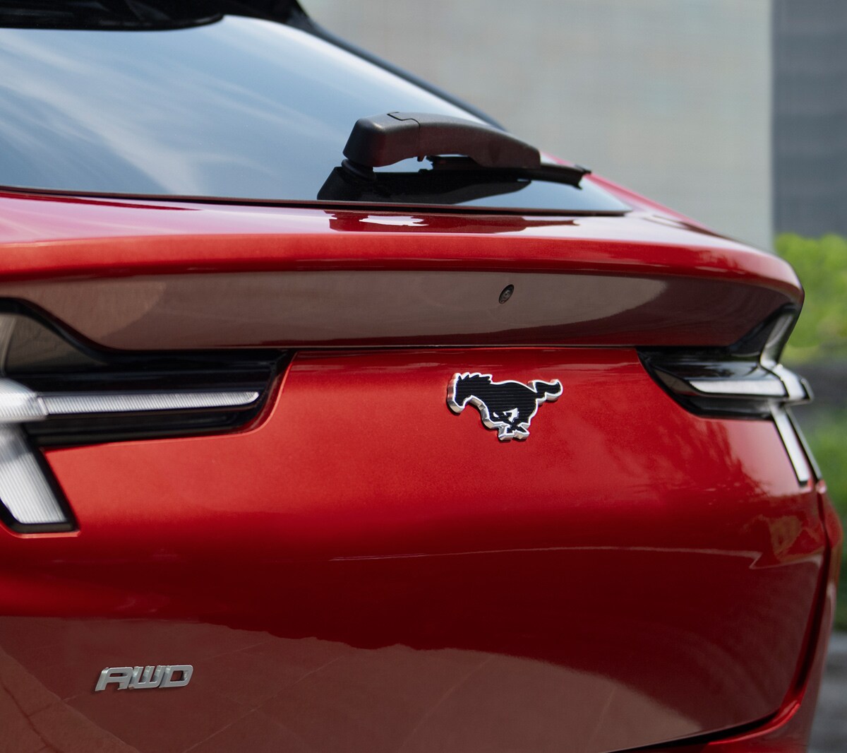 Badge traseiro do Ford Mustang Mach-E SUV elétrico