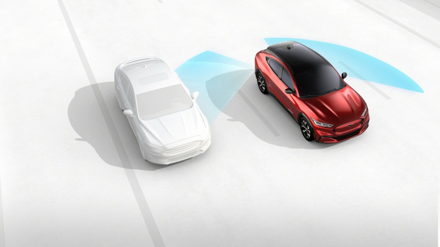 Mustang Mach-E Sistema de deteção do ângulo morto e Alerta de tráfego cruzado