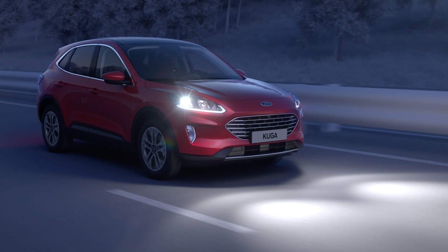 All New Ford Kuga showing front LED headlights