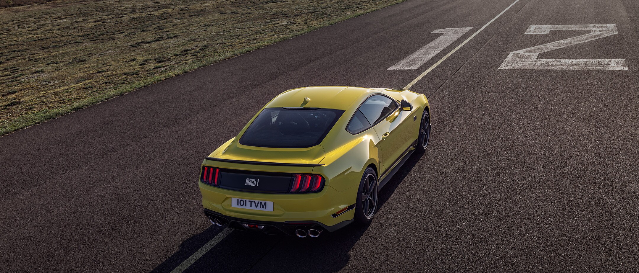 Ford Mustang Mach 1 rear overhead view