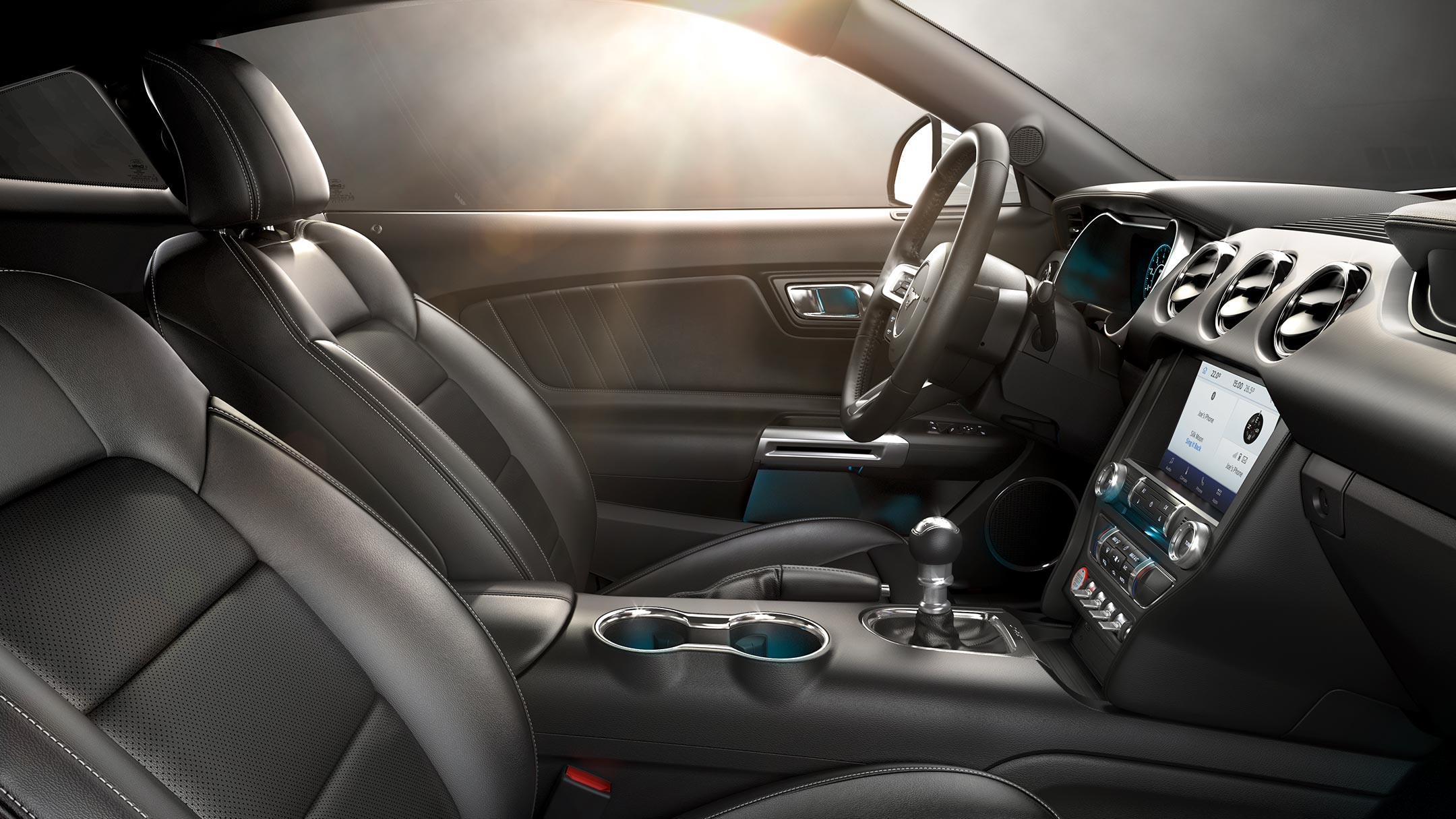 Ford Mustang GT interior seats showing accents