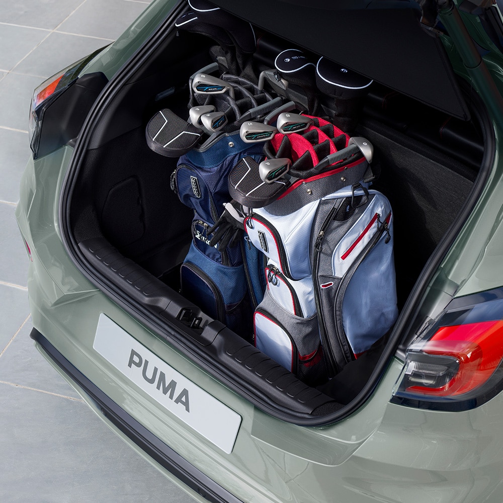New Ford Puma loadspace with golf equipment