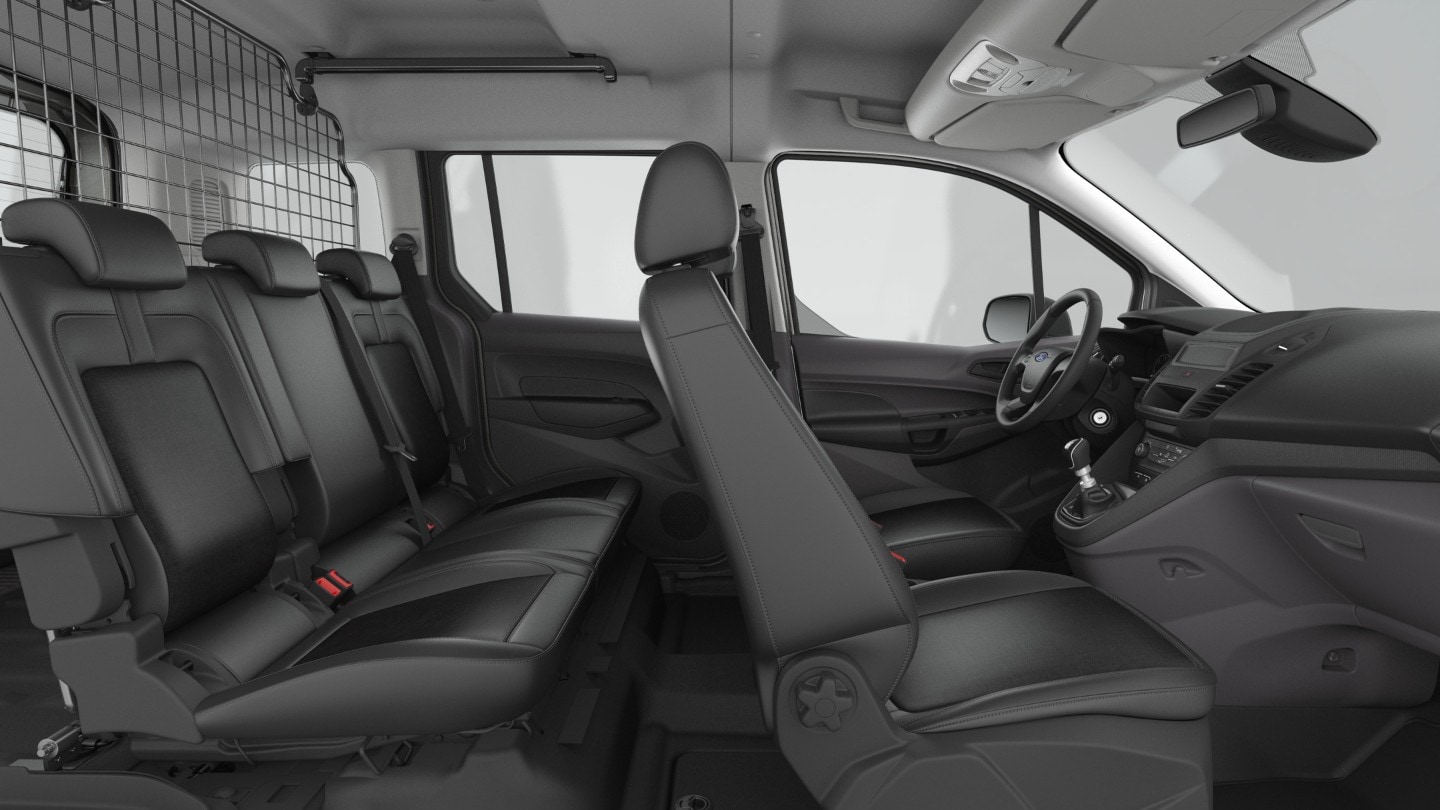 Ford Transit Connect Kombi interior com assentos dianteiros e traseiros