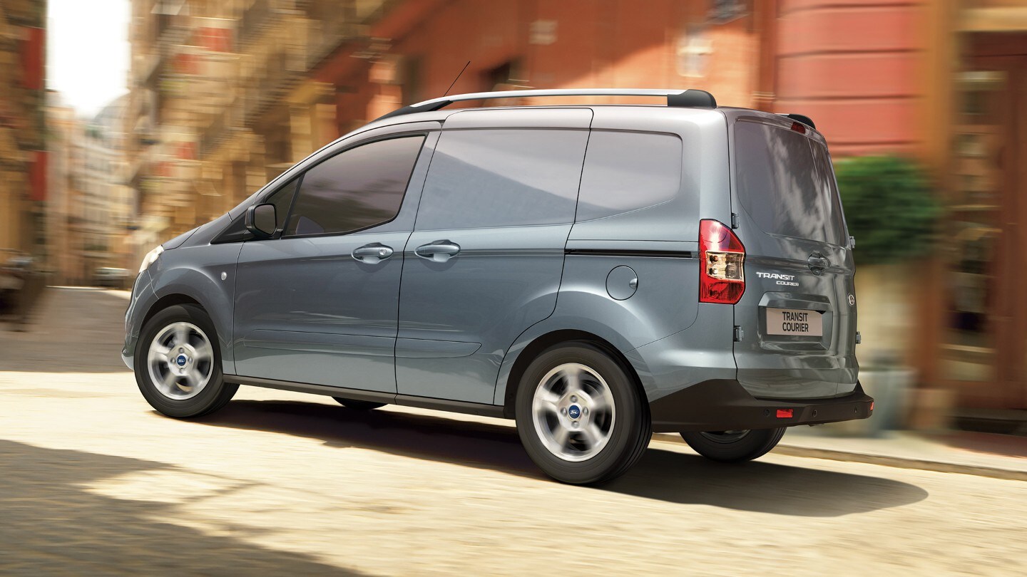 New Ford Transit Courier in motion going uphill