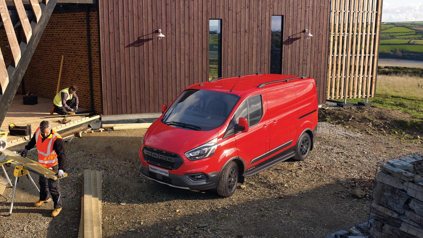 New Ford Transit Custom Trail on construction site