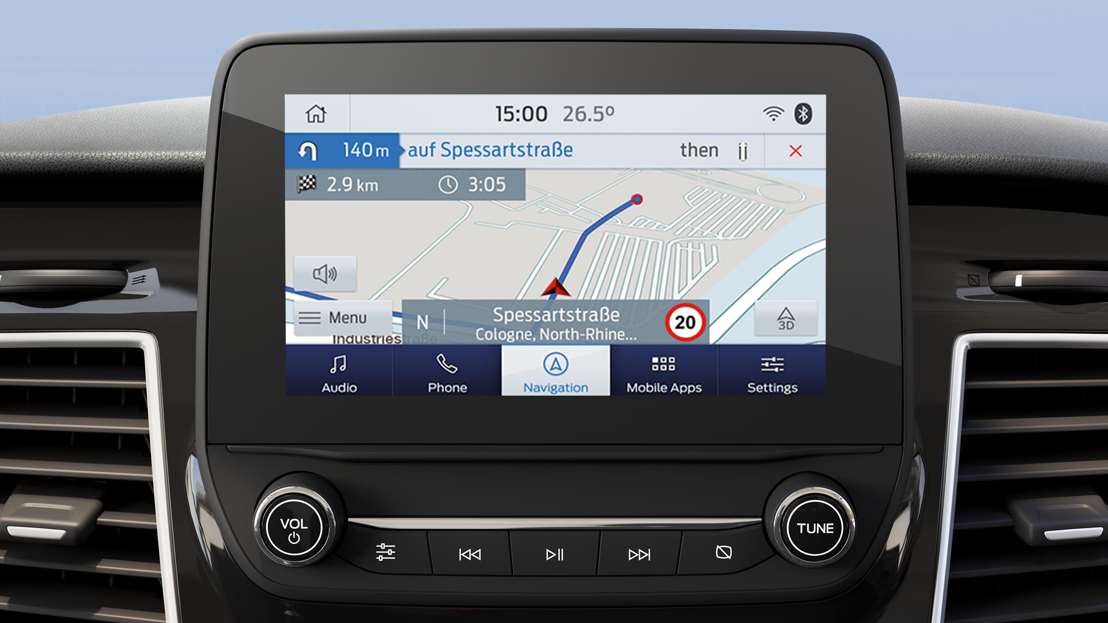 Ecrã tátil com aplicação FordPass Connect