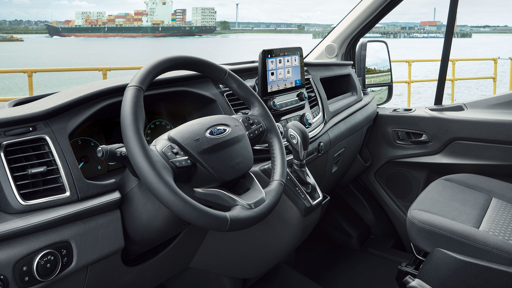 Vista interior do novo Ford Transit