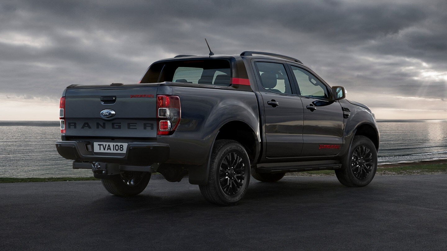 Ford Ranger Thunder rear view of tyres and alloys