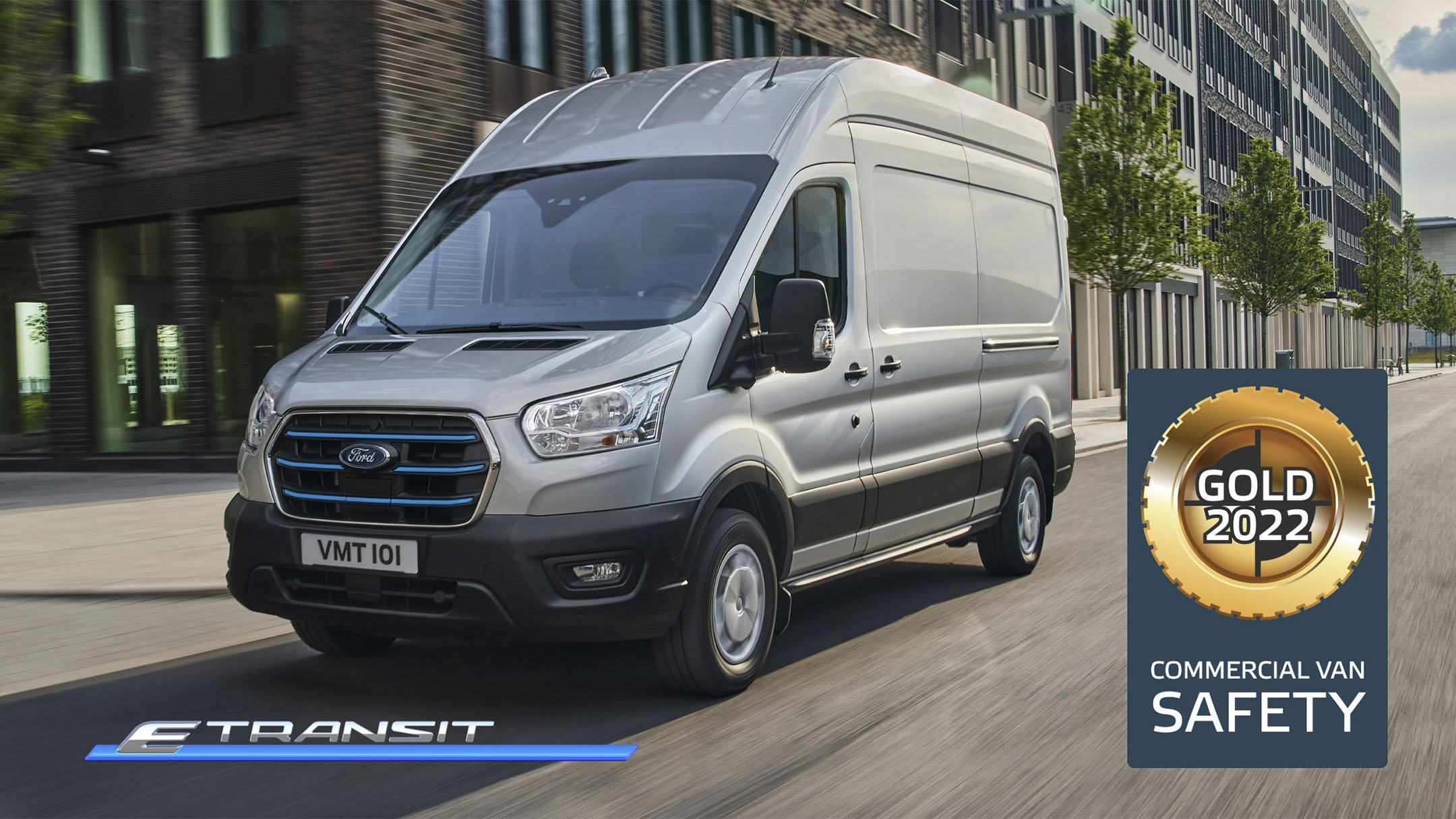 All-New Ford E-Transit parked in city 