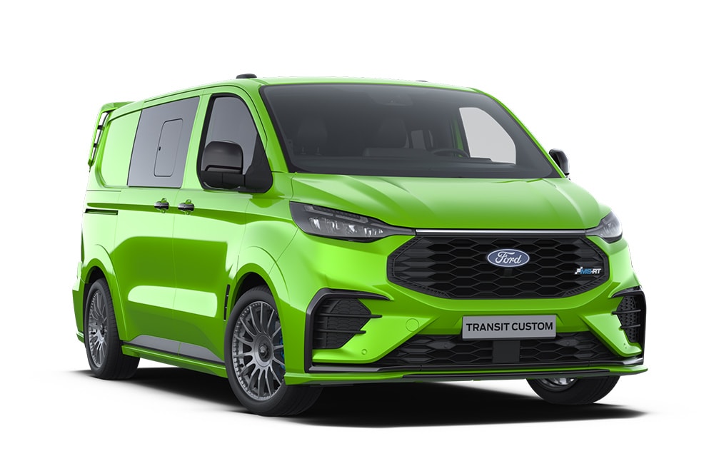 Ford Transit Custom MS-RT Dupla Cabina em Carrinha Verde.