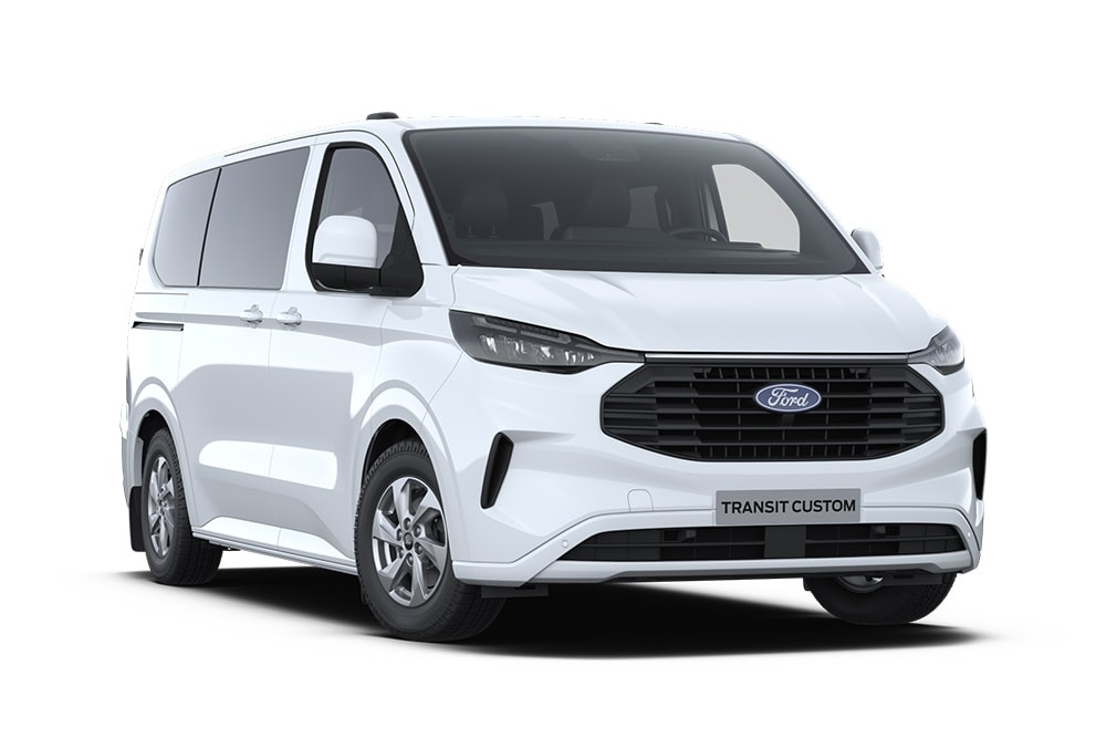 Ford Transit Custom Kombi branco.