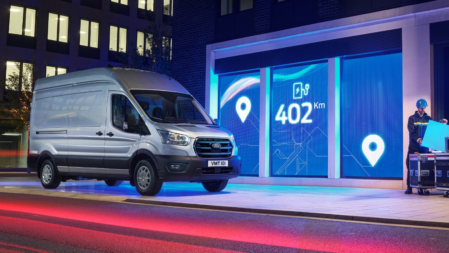 All-New Ford E-Transit parked in city 