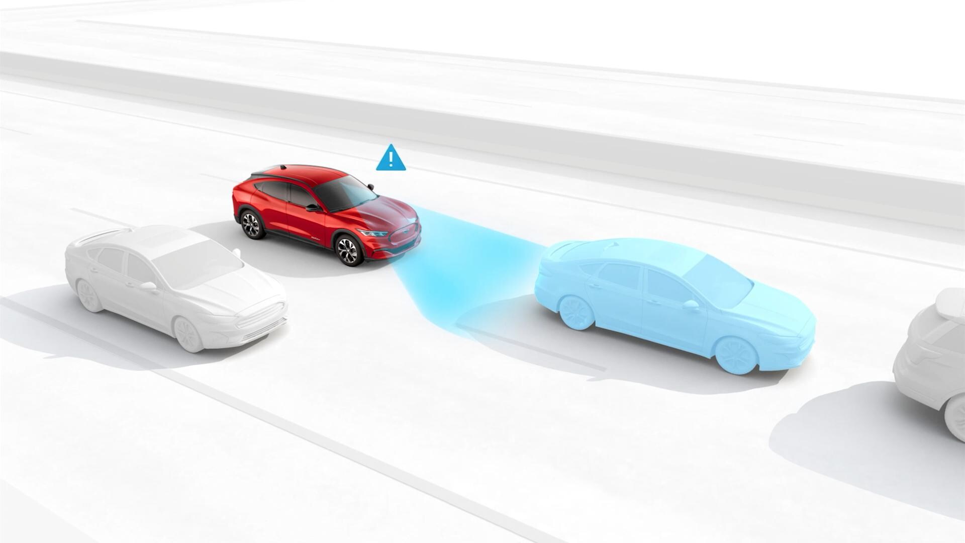 Gráfico que ilustra o Sistema de alerta do condutor num veículo Ford.