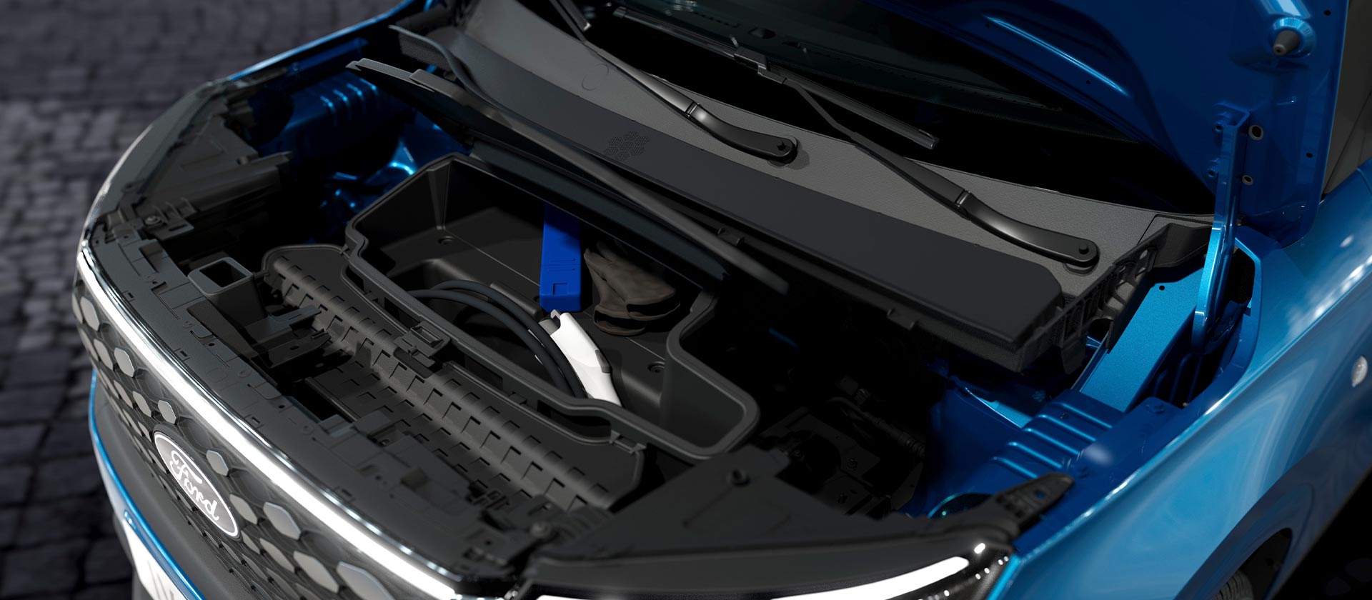 Ford E Transit Courier Detalhe do porta-malas dianteiro