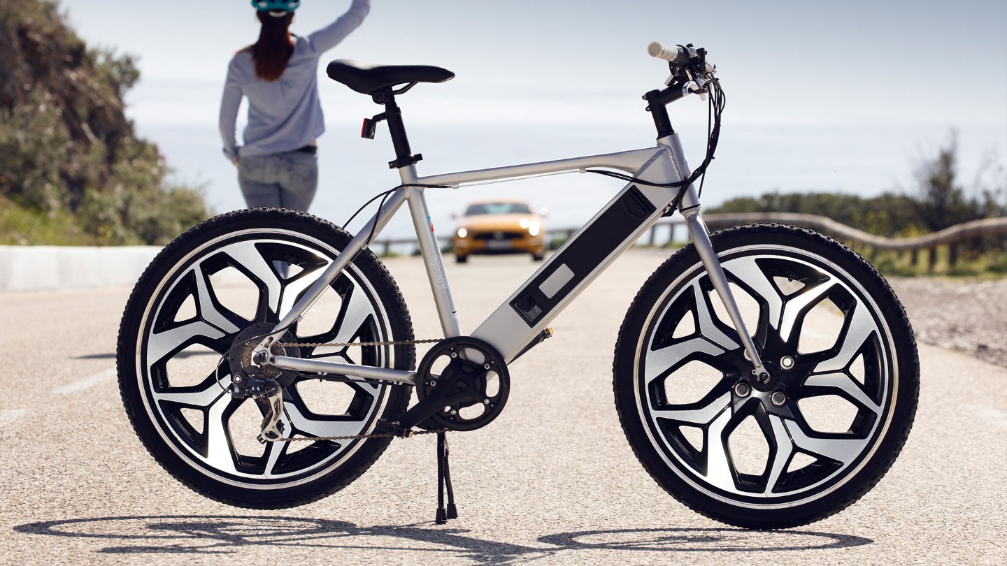 White bike on road