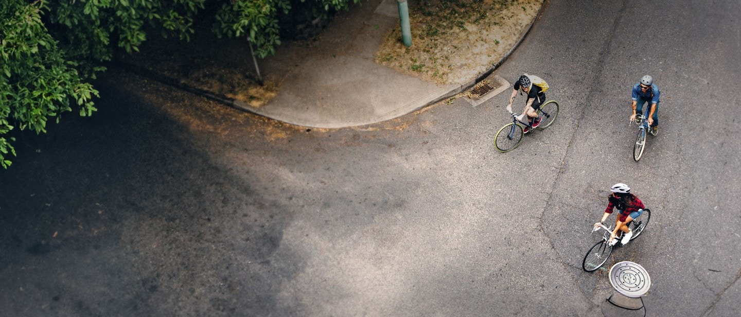 Bicycles riders on the road