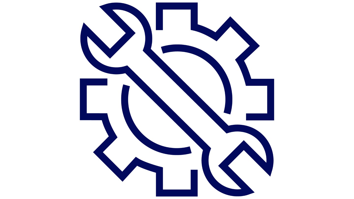 Icon featuring a wrench and gear, labelled "SAFETY”