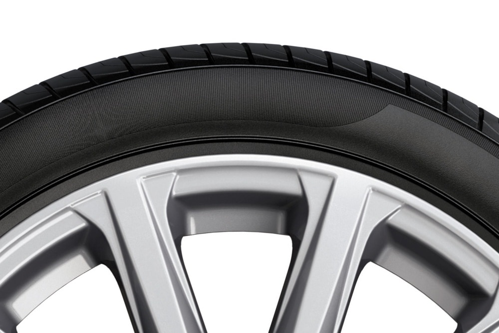 Close-up of Ford tyre, showing grips